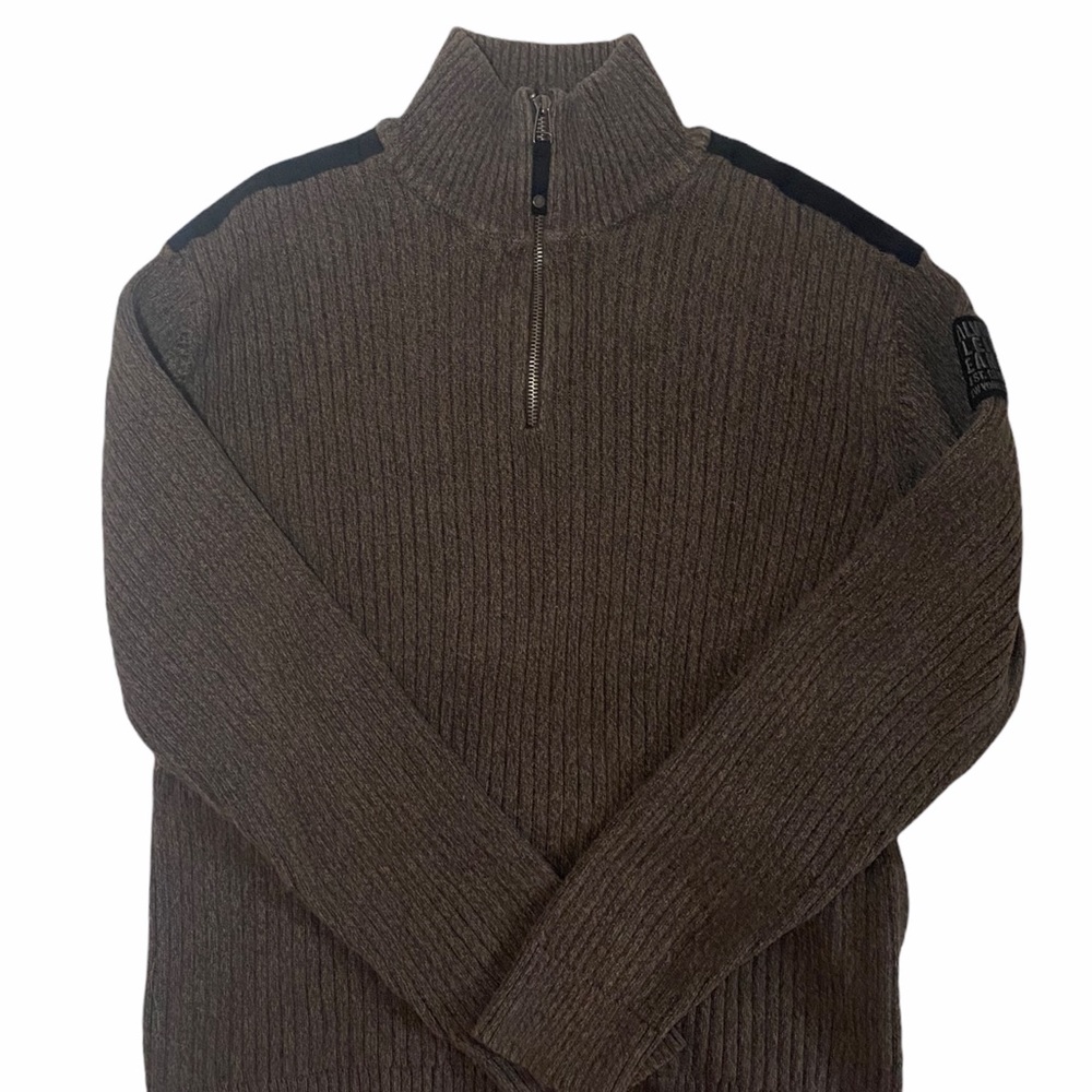 CALVIN KLEIN Men’s Ribbed 3/4 Zip Knit Sweater SzL